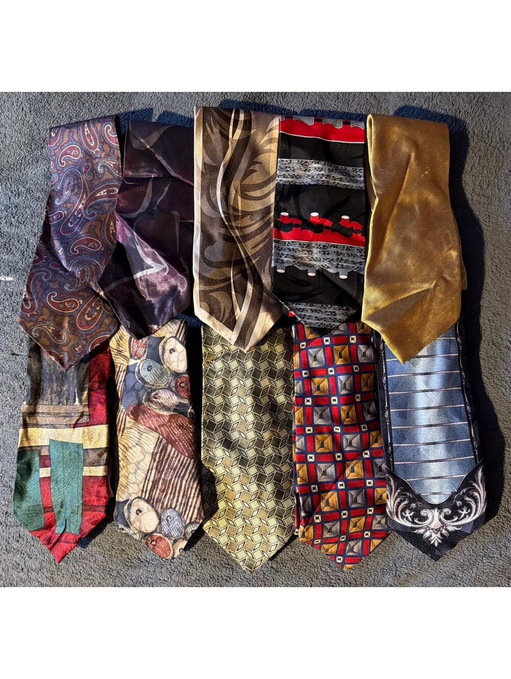 Lot Of 10 Men’s Neck Ties Hunt Club, T.K.S., Valerio Garati, Bruno Rossi & More
